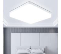 YICALE Modern Bathroom Ceiling Light Cool White 40 W Indoor Ceiling Light 6500 K LED Ø23 cm Square Ceiling Lamp for Bedroom/Kitchen/Living Room/Garage