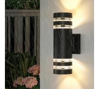 YICALE Outdoor Wall Lights,Up Down Lights Outdoor Mains Powered 3000K Round LED Outside Wall Light,IP65 Front Door Light GU10 Aluminium Porch Light for Patio,Garden,Terrace,Courtyard,Bedroom