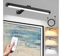 YICALE Wireless Picture Lights for Wall 4000mah Rechargeable Battery Operated Picture Light with Remote,17.12" Rotatable Display Lamp,Dimmable/Timer Magnetic Dartboard Light for Frame Portrait Artwork