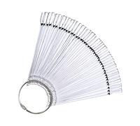 Yicare 100 PCS Clear Nail Swatches Fan-shaped Nail Display Sticks Nail Art Tips Colour Sticks Pop Sticks Nail Display Ring for Nail Gel Polish Practice