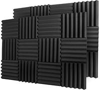 Yicare 24 Pack Acoustic Foam Panels Wedges Fireproof Soundproofing Foam Noise Cancelling Foam for Studios Recording Studios Offices Home Studios 1" X 12" X 12"
