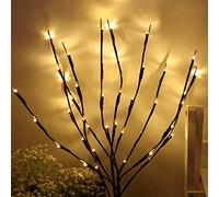 Yicare 2pcs Home Decorative Twig Lights Garden Stake Branch Lights with 20 Warm White LEDs Mains Powered Lighted Branches for Spring Decor Outdoor and Indoor
