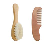 Yicare Baby Comb and Brush Set Baby Comb Comb 2-Piece Set Wooden Handle Newborn Hairbrush