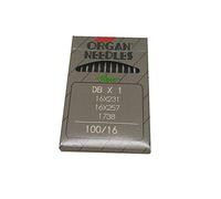 YICBOR 10Pcs DBX1 Organ Sewing Machine Needles Compatible with JUKI DDL-555,DDL-5530, DDL-5550 DDL-8700 DDL-8700-7, Industrial Lockstitch Sewing Needles Size 100/16