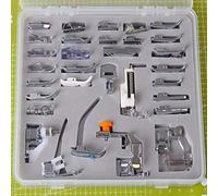 YICBOR 32pcs Professional Domestic Sewing Machine Presser Foot Set Tool for Brother Singer Janome Kenmore White Low Shank Sewing Machines (32plastic)