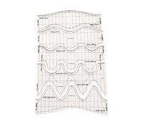 YICBOR 5PCS Acrylic Wave Quilting Ruler and Templates Set Free Motion Quilting Templates
