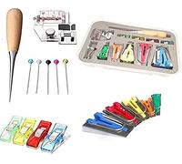 YICBOR Bias Tape Maker Kits 6mm 9mm 12mm 18mm 25mm Fabric Bias Binding Maker with Binder Foot Bradawl Quilting Clips Sewing Pins Kit