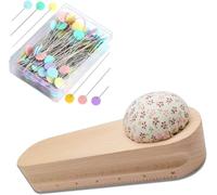 YICBOR Hardwood Tailors Clapper Come with100pcs Patchwork Pins, Quilters Pressing and Seam Flattening Tool with Pin Cushion and Dual Unit Scale for Quilting, Ironing, Sewing