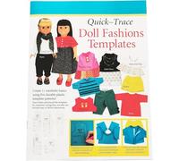 YICBOR Quilting Rulers and Templates, Quick-Trace Doll Fashions Templates Wardrobe Basic Using Five Durable Plastic Template Patterns for 18" Dolls (1Set=5pcs)