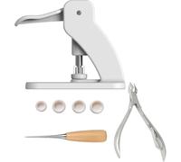 YICBOR Table top No-Sew Snap Button Fastener Hand Press Machine, Pressbutton Installation Tool with 1pcs Awl, 1pcs Buckle Removal Plier and Dies in 4 Sizes for Plastic Snap Fasteners Setting Tools