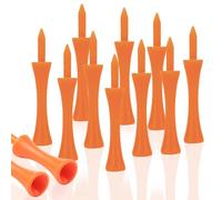 Yicelerate 100Pcs Golf Tees Plastic Orange Castle Golf Tees 70mm, Portable Golf Course Accessories Orange Tee for All Level Golfers, Bright Colors Visible, Ideal for Practice & Tournament Play