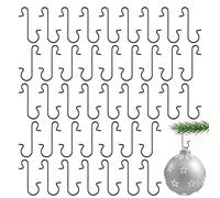 Yicelerate Christmas Bauble Hooks - 100 Pcs Black Christmas Ornament Hooks for Baubles,S Hooks,Easy to Use & Reusable,Perfect for Xmas Tree Decorations,Lights & Festive Decor,Mini ChristmasHook