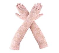 Yicelerate Pink Women's Fingerless Gloves Lace Gloves, pink, M