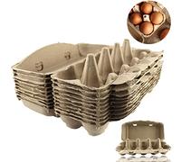 YICH Egg Carton, Pack of 10 Brown Recyclable Cardboard Egg Boxes with Lid for 10 Eggs (Unprinted, Sturdy, Stackable)