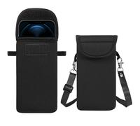 YICHEEY Neoprene Phone Sleeve Bag Pouch Case with Crossbody Strap Compatible for iPhone 16 Pro Max 16 Plus/Galaxy S25 Ultra S25+ S24 FE / A16 A15 A25 A35 A54 A55 / Pixel 9 Pro 8a / OnePlus 13 (Black)