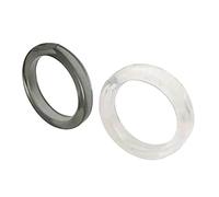 Yichtllk 2X Acrylic Resin Ring, Black & White, Retro Style, 2 Count, Unisex, Casual Wear