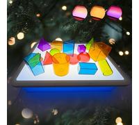 Yichushisu Kids Light Table | LED 3 Modes, 10-Level Dimming | Blue | 11.8" W x 15.7" L x 3.2" H | Educational, Interactive, Exploration