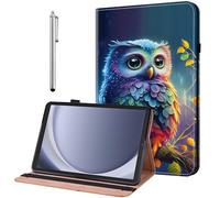 YiChZhe Case for Samsung Galaxy Tab A11+ Plus 2025/Galaxy Tab A9+ Plus 2023 Shockproof Protective Case with Adjustable Stand Card Slot Pen Holder Cover, Blue Little Owl