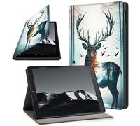 YICKLMNP Case for 7" Kindle Paperwhite 12th Gen 2024 & Kindle Colorsoft Signature Edition- Auto Wake/Sleep PU Leather Stand Cover,Multi-Angle Viewing,Deer Mist Forest