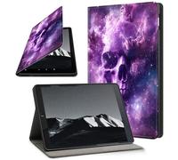 YICKLMNP Case for iPad 10.2-Inch (2021/2020/2019 Model, 9/8/7 Generation)- Auto Wake/Sleep PU Leather Stand Cover,Multi-Angle Viewing,Purple Skull