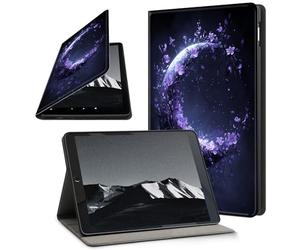 YICKLMNP Case for iPad mini 7 A17 Pro 2024/iPad Mini 6 2021 8.3 Inch- Auto Wake/Sleep PU Leather Stand Cover,Multi-Angle Viewing,Flowers Crescent Moon