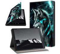 YICKLMNP Case for iPad Pro 13 Inch M4 2024- Auto Wake/Sleep PU Leather Stand Cover,Multi-Angle Viewing,Mysterious Wolf