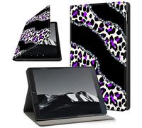 YICKLMNP Case for Samsung Galaxy Tab A9+ 10.9" 2023 - Auto Wake/Sleep PU Leather Stand Cover,Multi-Angle Viewing,Purple Leopard Print
