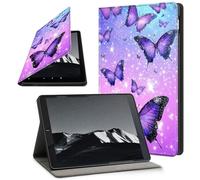 YICKLMNP Case for Samsung Galaxy Tab A9+ 10.9" 2023 - Auto Wake/Sleep PU Leather Stand Cover,Multi-Angle Viewing,Purple Glitter Butterfly