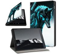 YICKLMNP Case for Samsung Galaxy Tab A9 8.7" 2023 - Auto Wake/Sleep PU Leather Stand Cover,Multi-Angle Viewing,Mysterious Wolf