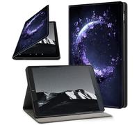 YICKLMNP Case for Samsung Galaxy Tab S10 FE / S9 / S9 FE 5G - Auto Wake/Sleep PU Leather Stand Cover,Multi-Angle Viewing,Flowers Crescent Moon