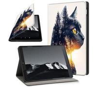 YICKLMNP Case for Samsung Galaxy Tab S10 Ultra/S9 Ultra/S8 Ultra 14.6 Inch - Auto Wake/Sleep PU Leather Stand Cover,Multi-Angle Viewing,Black Cat Silhouette