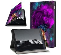 YICKLMNP Case for Samsung Galaxy Tab S8 2022/S7 2020 11-Inch- Auto Wake/Sleep PU Leather Stand Cover,Multi-Angle Viewing,African Girl Purple Hair