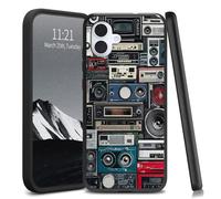 YICKLMNP for iPhone 17 Case,Slim TPU Soft Phone Cover,Shockproof Flexible Protective Case with Raised Camera & Screen Edges,Lightweight Anti-Scratch,Retro Radio Design