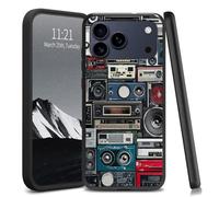 YICKLMNP for iPhone 17 Pro Max Case,Slim TPU Soft Phone Cover,Shockproof Flexible Protective Case with Raised Camera & Screen Edges,Lightweight Anti-Scratch,Retro Radio Design