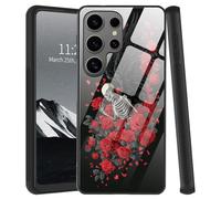 YICKLMNP for Samsung Galaxy S25 Ultra Case,Rose Skull Black Angel Design,Dual Layer Shockproof Hybrid Protective Cover,Hard PC & Soft TPU Anti-Yellowing Shell for S25 Ultra