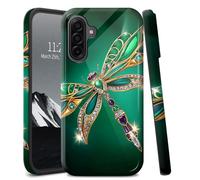 YICKLMNP for Samsung Galaxy S26 Plus Case,Dragonfly Gemstone Green Design,Dual Layer Shockproof Hybrid Protective Cover,Hard PC & Soft TPU Anti-Yellowing Shell for S26 Plus