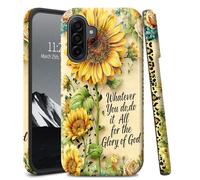 YICKLMNP for Samsung Galaxy S26 Plus Case,Sunflower God Quotes Design,Dual Layer Shockproof Hybrid Protective Cover,Hard PC & Soft TPU Anti-Yellowing Shell for S26 Plus