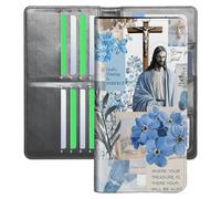 YICKLMNP Ultra Slim Wallet for Women & Men,RFID Blocking Travel Wallet with Large Capacity,Passport Holder,Credit Card Organizer for Cash,Tickets, Christian Quotes 02, 7.95" x4.33" x0.9", Contemporary