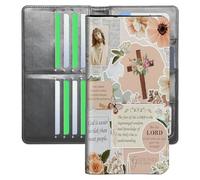 YICKLMNP Ultra Slim Wallet for Women & Men,RFID Blocking Travel Wallet with Large Capacity,Passport Holder,Credit Card Organizer for Cash,Tickets, Christian Quotes 01, 7.95" x4.33" x0.9", Contemporary