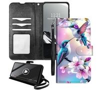 YICKLMNP Wallet Case for Blackview Shark 8/Oscal Tiger 12 - RFID Blocking,Shockproof,Card Slots,Wrist Strap,PU Leather Cover with Magnetic Closure & Multi-Angle Stand,Hummingbird Flowers-2