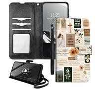 YICKLMNP Wallet Case for Moto Edge 2024 - RFID Blocking,Shockproof,Card Slots,Wrist Strap,PU Leather Cover with Magnetic Closure & Multi-Angle Stand,Christian Quotes 03