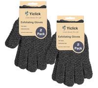 Yiclick Heavy Exfoliating Gloves, Exfoliating Body Scrubber for Bath Shower Exfoliation, Body Scrub Exfoliator for Dead Skin Remover, Exfoliate Sponge Loofah Washcloth Mitt Men Women