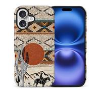 yicomon Compatible with iPhone 17 Case, Desert Cowboy Sun Nation Pattern Print Matte Phone Case Durable Fashion Funny Liquid Silicone Case Soft Anti-Scratch Shockproof Protective Cover