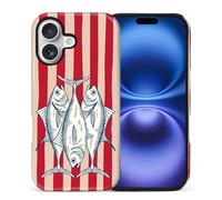 yicomon Compatible with iPhone 17 Case, Retro Sardine Tin Stripe Pattern Print Matte Phone Case Durable Fashion Funny Liquid Silicone Case Soft Anti-Scratch Shockproof Protective Cover