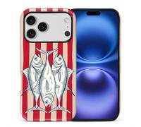 yicomon Compatible with iPhone 17 Pro Case, Retro Sardine Tin Stripe Pattern Print Matte Phone Case Durable Fashion Funny Liquid Silicone Case Soft Anti-Scratch Shockproof Protective Cover