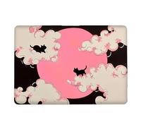 Yicomon Compatible with MacBook Air 13 inch Case 2020 2021 M1 A2337 A2179 A1932, Plastic Hard Shell Case for Mac Air 13 with Touch ID (2018-2021) - Cute Moon Cat