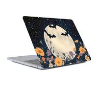 Yicomon Compatible with MacBook Pro 15 inch Case 2018 2017 2016 Release A1990 A1707, Plastic Hard Shell Case for Mac Pro 15 (2016-2018) - Moon Flowers Bats