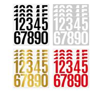 Yicoovey 16 Sheets Letterbox Number Stickers, Black & White, Weatherproof, Adhesive, for Mailbox Signs, Windows, Home, Business, Wheelie Bin, Cars