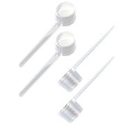 Yicoovey Measuring Spoons, 4 Pieces Dispensing Spoon, Measuring Spoon, Gram, Transparent Spoon, 5 g, with 2 g Scale, 3 g, 4 g Protein Powder Bowl, Washing Powder for Cooking and Baking