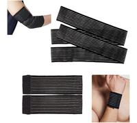 Yicoovey Sports Protective Set, 2 Wrist Wraps + 2 Elbow Wraps, 40cm Wrist / 90cm Elbow, 7.5cm Compression Support, Joint Support & Injury Prevention